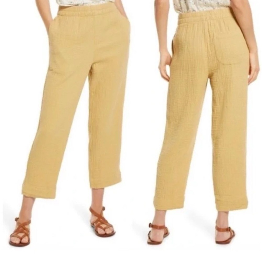 Madewell Lightspun Tapered Huston Pull-On Crop Pants size large